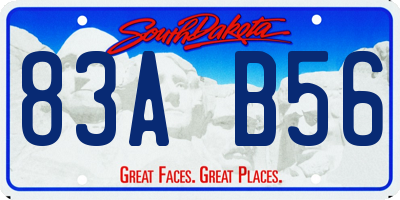 SD license plate 83AB56