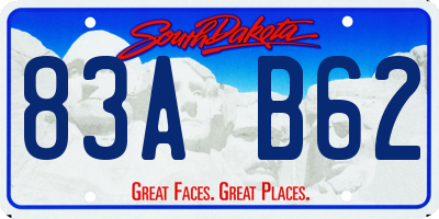 SD license plate 83AB62