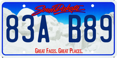 SD license plate 83AB89