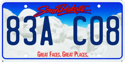 SD license plate 83AC08