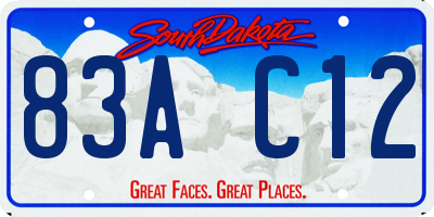 SD license plate 83AC12