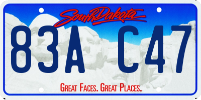 SD license plate 83AC47