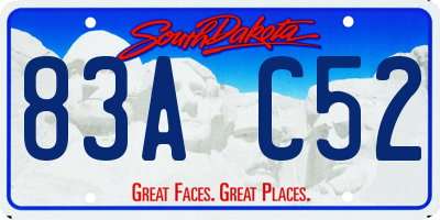 SD license plate 83AC52