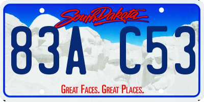 SD license plate 83AC53