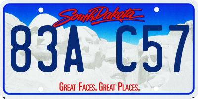SD license plate 83AC57