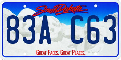 SD license plate 83AC63