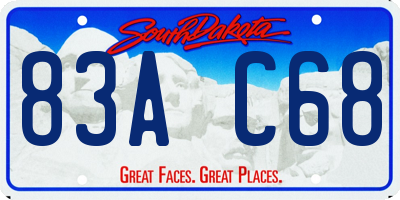 SD license plate 83AC68