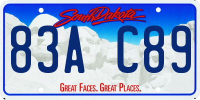 SD license plate 83AC89