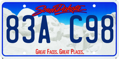 SD license plate 83AC98