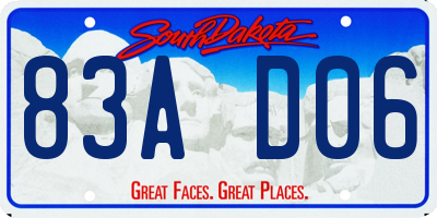 SD license plate 83AD06