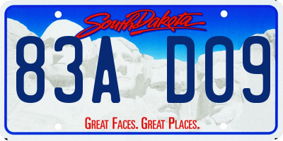 SD license plate 83AD09