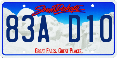 SD license plate 83AD10