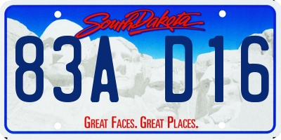 SD license plate 83AD16