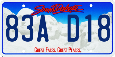 SD license plate 83AD18