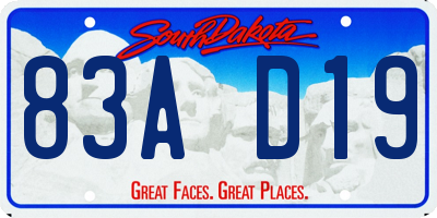 SD license plate 83AD19