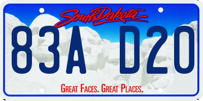 SD license plate 83AD20