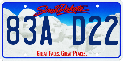 SD license plate 83AD22