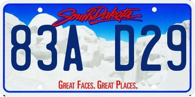 SD license plate 83AD29
