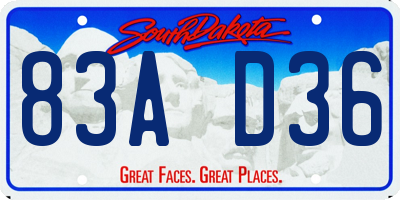 SD license plate 83AD36