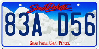 SD license plate 83AD56