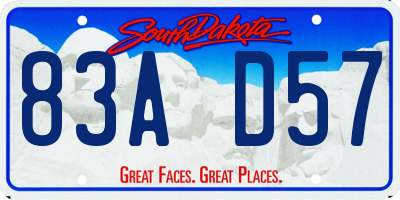 SD license plate 83AD57