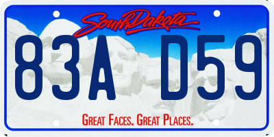 SD license plate 83AD59