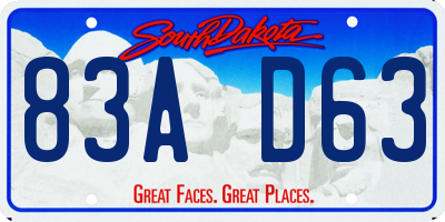 SD license plate 83AD63