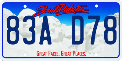 SD license plate 83AD78