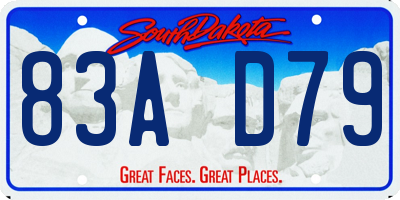 SD license plate 83AD79