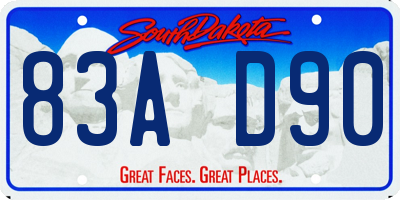 SD license plate 83AD90