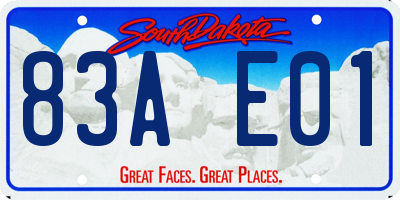 SD license plate 83AE01