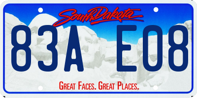 SD license plate 83AE08