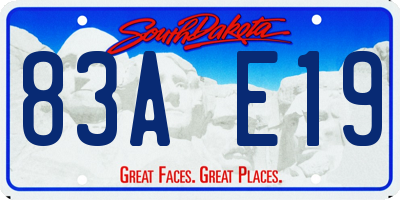 SD license plate 83AE19
