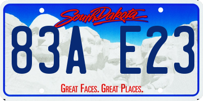 SD license plate 83AE23