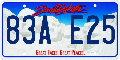 SD license plate 83AE25