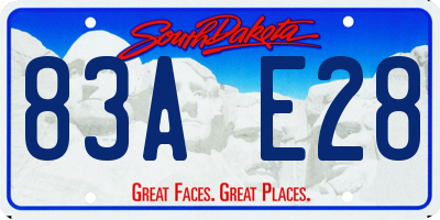 SD license plate 83AE28