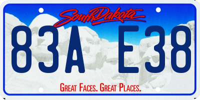 SD license plate 83AE38