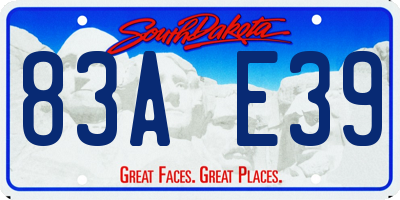 SD license plate 83AE39