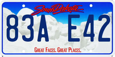 SD license plate 83AE42