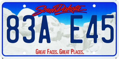 SD license plate 83AE45