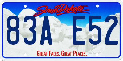 SD license plate 83AE52