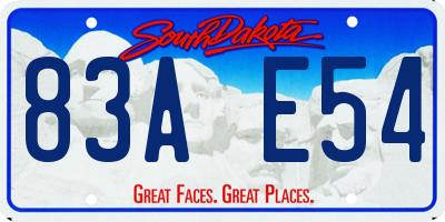 SD license plate 83AE54