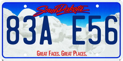 SD license plate 83AE56