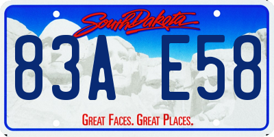 SD license plate 83AE58