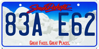 SD license plate 83AE62