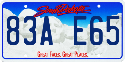 SD license plate 83AE65