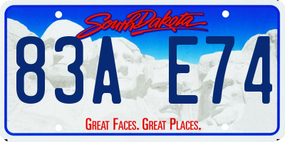 SD license plate 83AE74