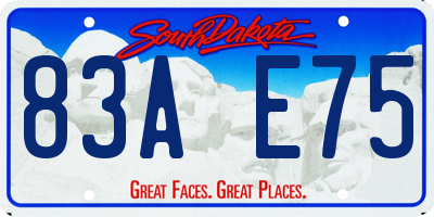 SD license plate 83AE75