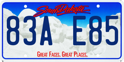 SD license plate 83AE85
