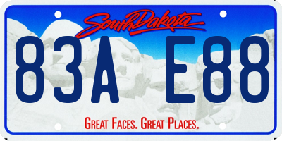 SD license plate 83AE88
